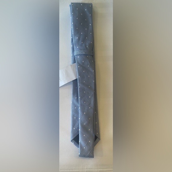 Tommy Hilfiger Men's Presley Dot Tie Light Blue White - Picture 3 of 7